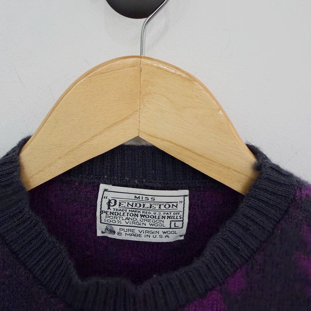 VTG Miss Pendleton Women’s 100% Virgin Wool Knit Floral Sweater Vest L Crew Neck - Picture 4 of 6